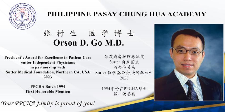 Congratulations, Orson D. Go M.D.!