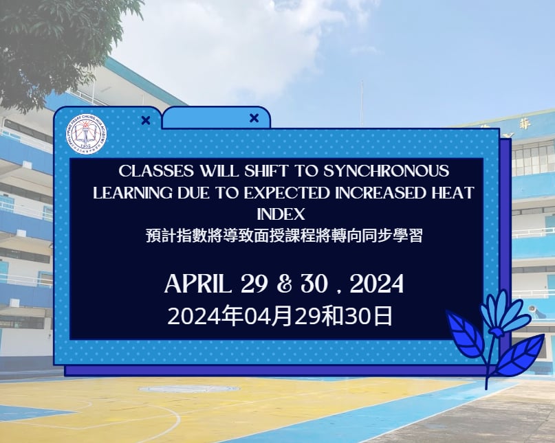 Synchronous Classes (April 29 & 30, 2024) - Philippine Pasay Chung Hua ...