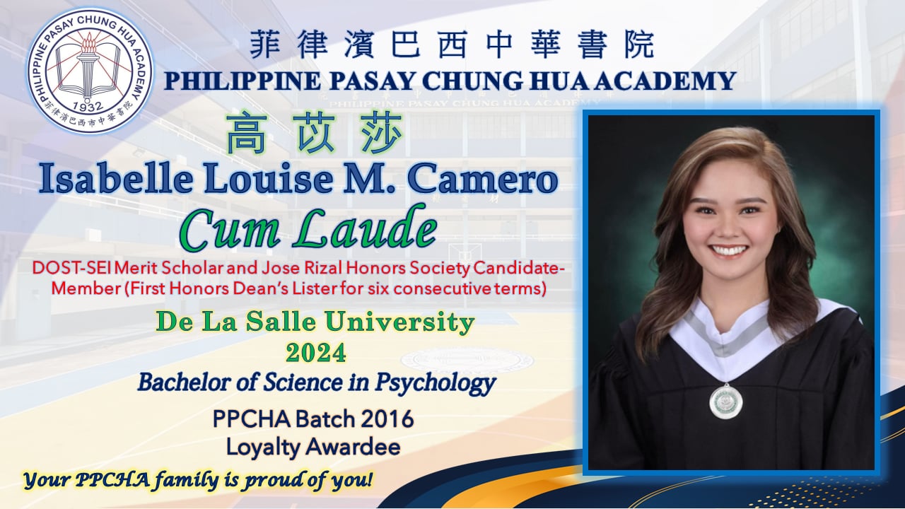 Our heartfelt congratulations to you, Isabelle Camero!