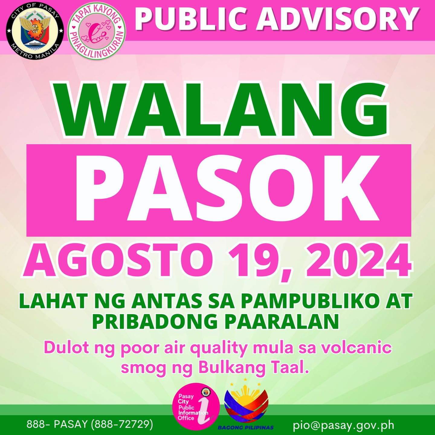 No Classes (August 19, 2024)