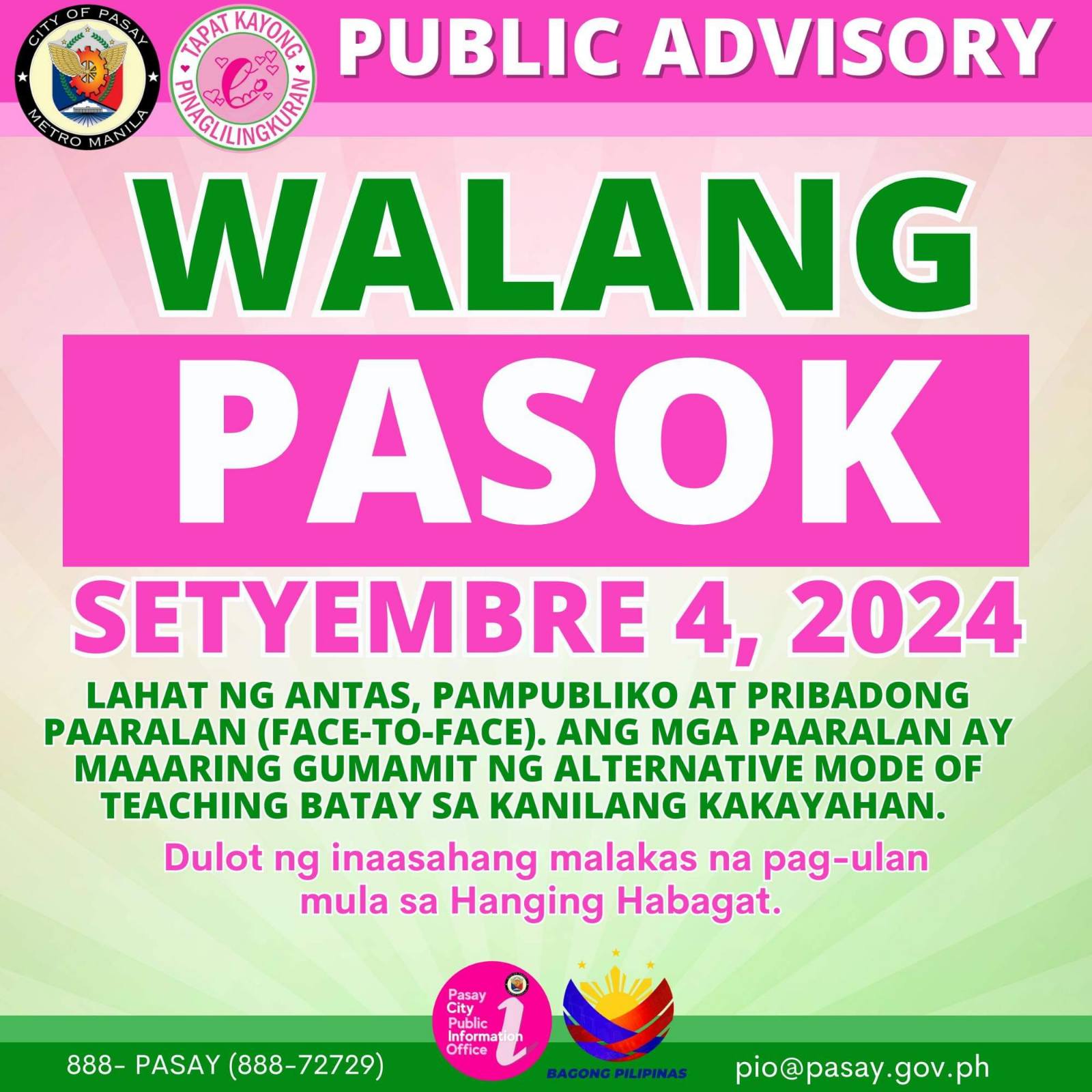 Class Suspension (September 04, 2024)