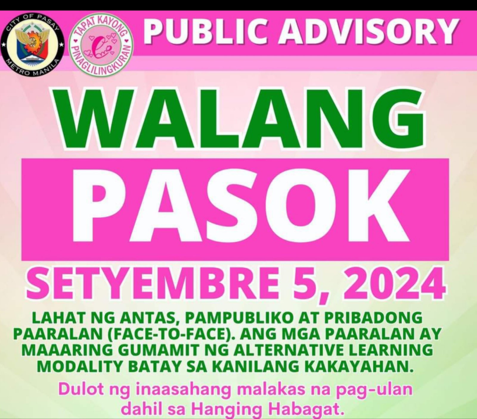 Class Suspension (September 05, 2024)